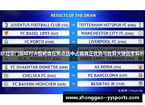 欧冠豪门巅峰对决前瞻谁在焦点战中占据真正优势与胜算关键因素解析 欧冠豪门巅峰对决前瞻谁在焦点战中占据真正优势与胜算关键因素解析